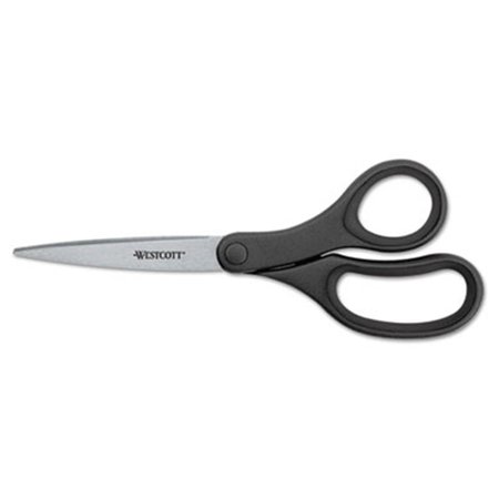 OFFICESPACE KleenEarth Basic Plastic Handle Scissors8 in. LengthPointedBlack OF187211